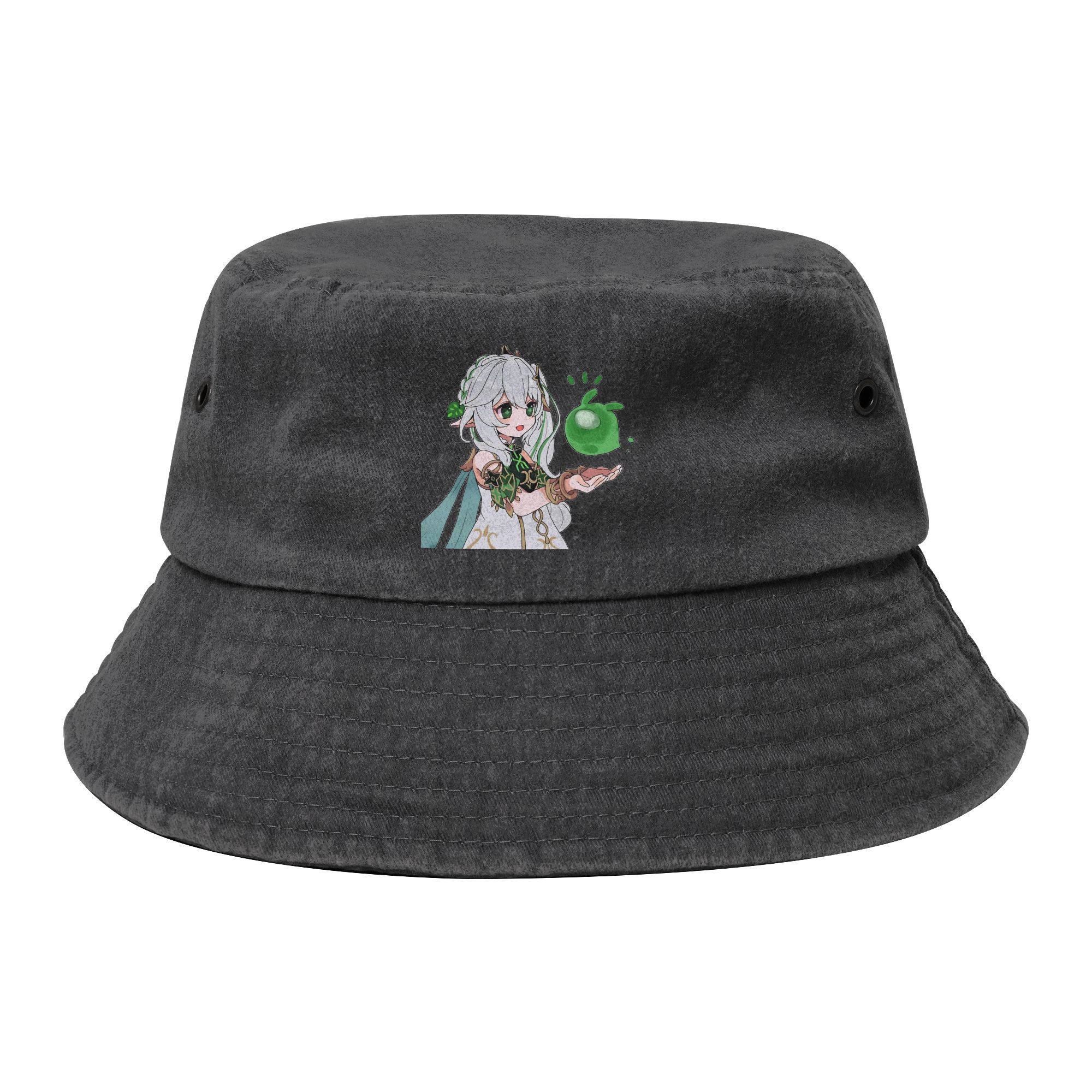Outdoor Sport Ideas - Unisexowy, postarzany dżinsowy kapelusz typu bucket